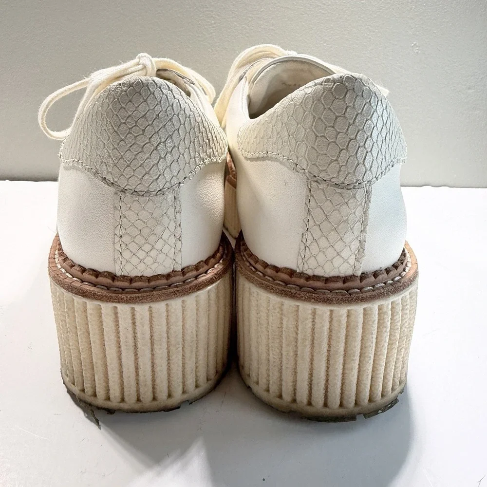 Dolce Vita Women's‎ Platform Sneaker 8.5 Ivory Lace Up Classic Preppy